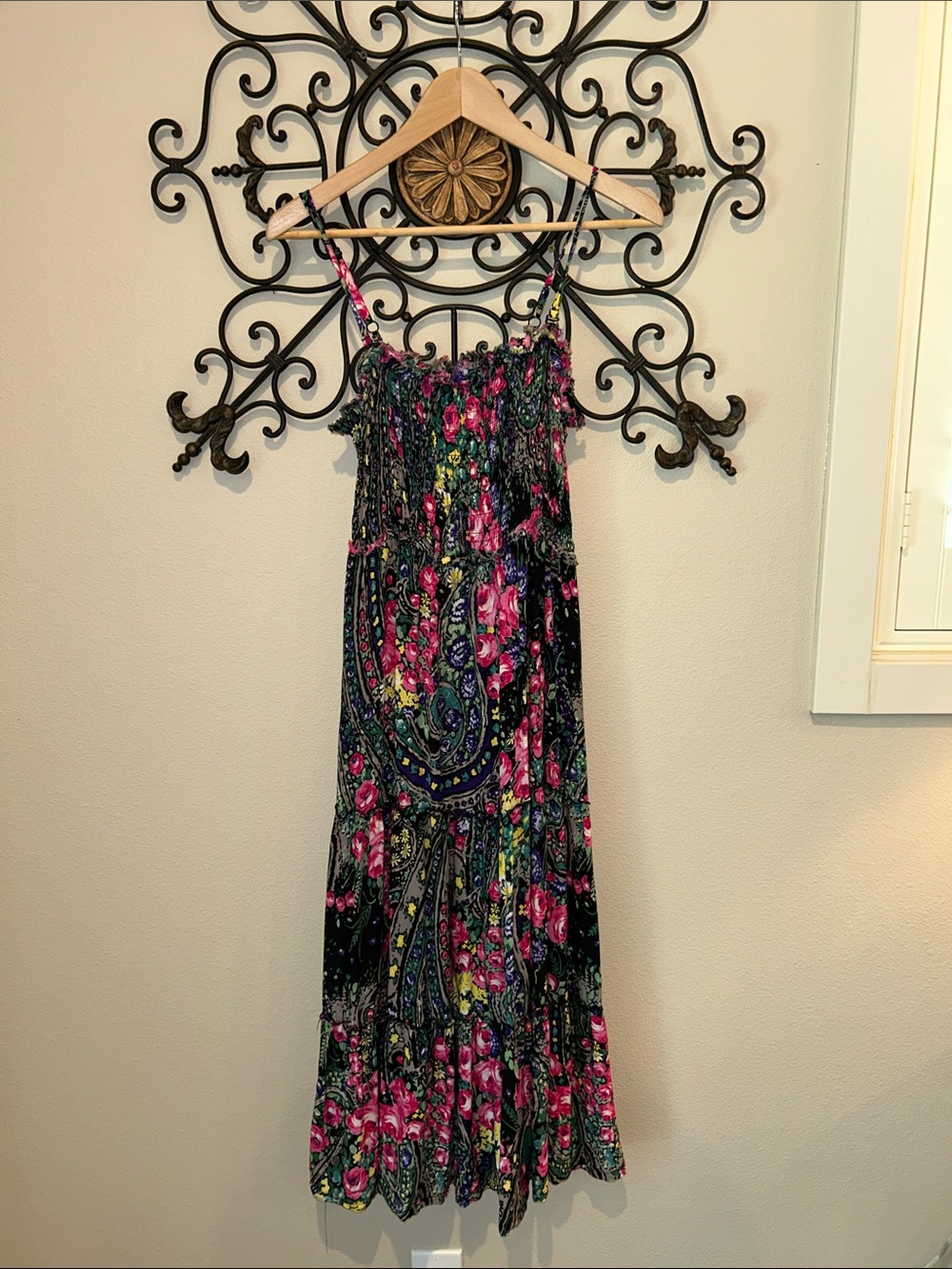 Free People " Easy Come" Floral Maxi Dress Size Medium